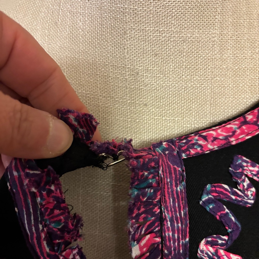 Choices Women's Black Pink‎ Patterned geometric open jacket sz large 3/4 sleeve - Picture 5 of 9